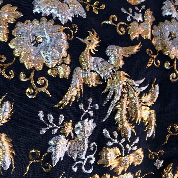 50’s 50s VINTAGE PEACOCKS Metallic Lame Blouse M L - Picture 4 of 10